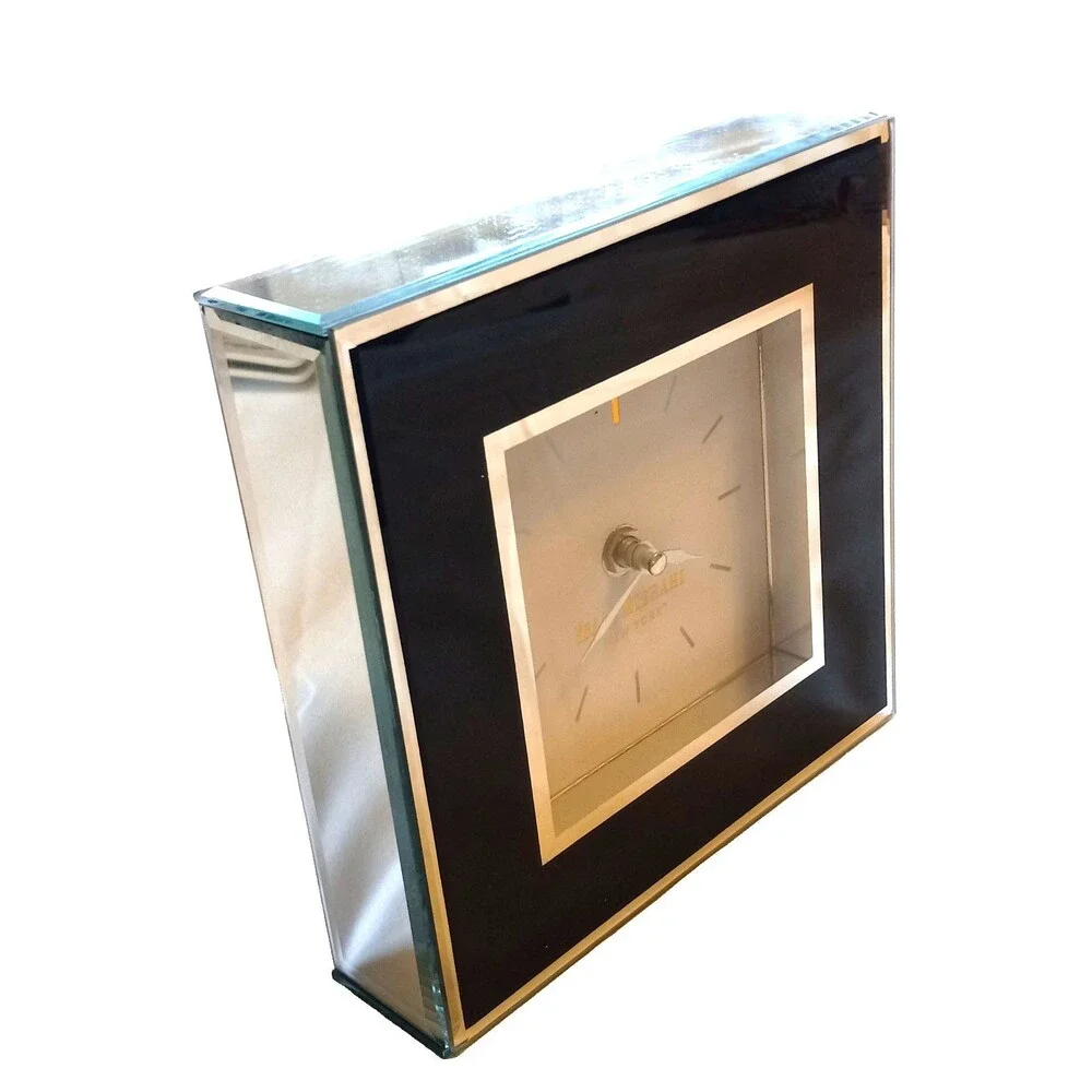 Isaac Mizrahi Square Mantle Clock Navy Blue 7